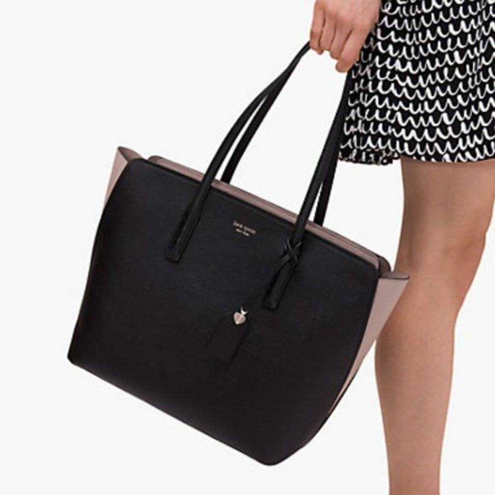 KATE SPADE Women's Two-Tone Black & Tan Large Margaux Tote